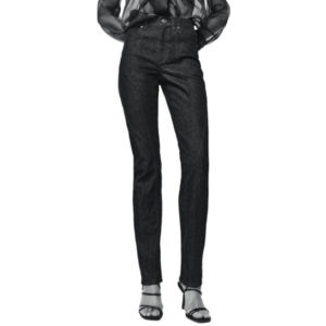 NWT ZARA Black high waist barrel straight slim long jeans